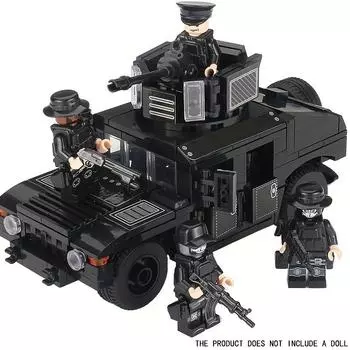 Военный автомобиль Hummer, игрушечная полицейская машина, сочетающаяся с военными фигурками, развивающие детские игрушки Hummer