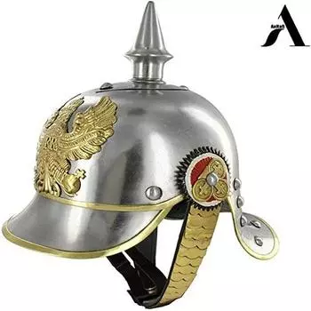 Военный немецкий шлем Pickelhaube СТАЛЬНОЙ Имперский прусский офицерский шлем с шипами Первой мировой войны