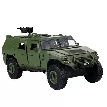 Военный переделанный бронированный автомобиль литой игрушечный автомобиль танк детский ABS132 внедорожный зелёный