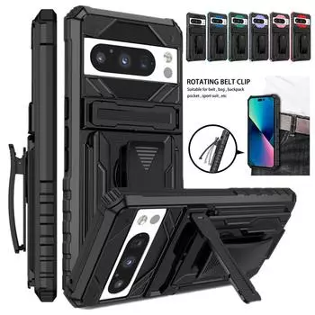 Военный прочный бронированный чехол для Google Pixel 8 Pro, чехол с креплением на ремень, кобура, защитная подставка, полный защитный чехол For Pixel 8 Pro красный