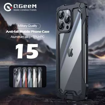 Военный противоударный чехол для телефона для Iphone 13 14 15 Pro Max Plus, роскошный взрывозащищенный бронированный чехол для телефона IPHON 14 15 Promax iPhone 13 чёрный