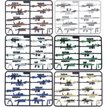 Военный строительный блок, аксессуары для кукол, оружие, сборка, строительный блок, двухцветная снайперская винтовка, доска, игрушка