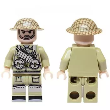 Военный строительный блок Миниатюрная сумка Немецкая армия Британская армия Односторонние мелкие частицы Одинарная упаковка Детские игрушки Собранный строительный блок