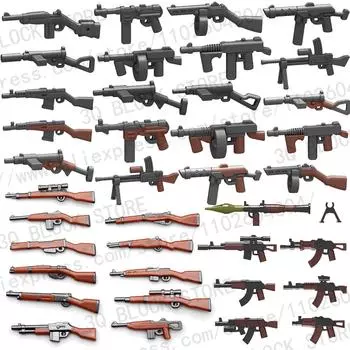Военный строительный блок Второй мировой войны, фигурка солдата, оружие, игрушечный пистолет, снайпер, автомат, карабин АК, винтовка, аксессуары, армейские кирпичи, модель B081