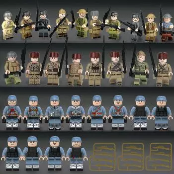 Военный строительный блок восьмой маршрут армейский строительный блок кукла игрушка сумка 4.5cm high