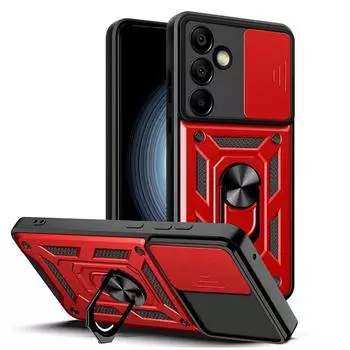 Военный защитный чехол для камеры Samsung Galaxy S24 S24 Ultra S23 S22 Plus S21 S20 с гибридным кольцом-подставкой, противоударная полная защита For S24 FE чёрный