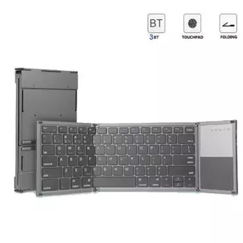 Vogek Складная Беспроводная Клавиатура Портативная Bluetooth Перезаряжаемая Сенсорная Панель Кнопки Мыши Для IPad Ios Android Планшет Телефон only keyboard English Layout