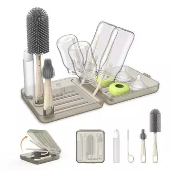 VOGOGE Щетка для мытья детских бутылочек Baby Travel Прозрачный кофейный цвет Путешествия, Портативный, Основные принадлежности,