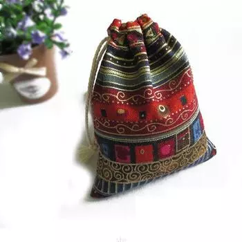 Vogue 1 шт., льняные сумки, сумки, ювелирные изделия, подарочные пакеты, цветные льняные сумки на шнурке, племенное племя