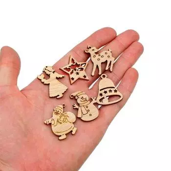 Vogue 50 шт./100 шт. Украшения Подвесные украшения DIY Craft Christmas Wood 02