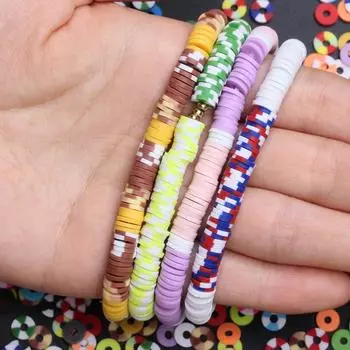 Vogue 6mm DIY Materials Gasket Loose Beads Jewelry Accessories Flat Bracelet Solid Color Making Round Necklace Polymer Clay for Keychains Handmade about 6mm----200Pcs