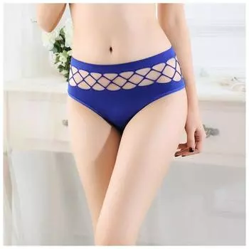 Vogue бесшовное нижнее белье стринги сетчатый хлопок средняя талия сексуальное высокоэластичное женское нижнее белье большой размер M чёрный