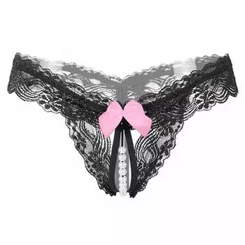 Vogue Бисерное женское белье Модные подарки для девочек Сексуальное белье Массажное сексуальное кружево Жемчужное эротическое женское искушение Трусики с вырезами Стринги Нижнее белье