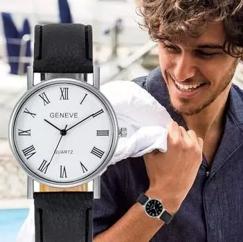 Vogue Business Casual Fashion мужские часы из искусственной кожи с ремешком из кожи с римскими цифрами женские часы мужские кварцевые часы