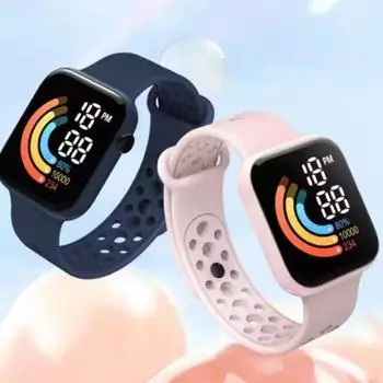 Vogue C1-6 Студенческие квадратные детские часы Наручные часы Светодиодные цифровые часы Спортивные светодиодные часы Электронные часы Радужные детские часы для девочек и мальчиков