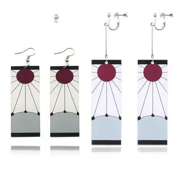 Vogue Demon Slayer Drop Подарочные женские ювелирные изделия Серьги Косплей Blade of Ghost Аниме Kimetsu no Yaiba Tanjirou Акриловые Shinobu Butterfly Мужские клипсы Ear Hook