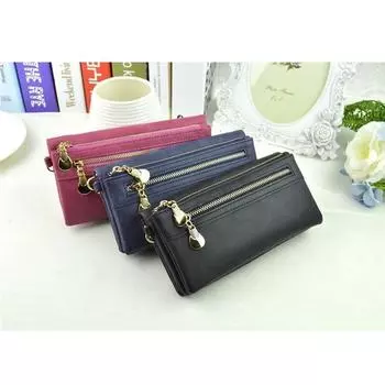 Vogue Design Кошельки Длинный Многофункциональный Кошелек Клатч Кожаный Мешочек На Молнии Ретро бежевый