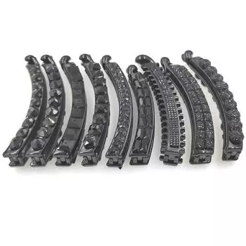 Vogue Fashion Black Rhinestone Banana Clips Заколки для волос Заколки для хвостиков для женщин Женские заколки для волос 1 шт. Style 2