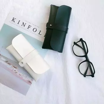 Vogue Fashion Case Leather Buckle Soft Bag Sunglasses Case Reading Glasses Myopia White Black Glasses Case Travel Portable New Trendy Popular чёрный