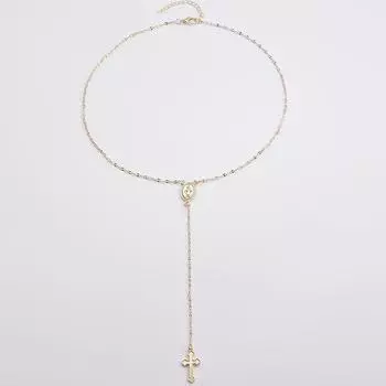 Vogue Gold Wedding Jewelry Rose Gold Round Silver Simple Bohemia Style Fashion Alloy Women Long Pendant Necklace 1PC серебряный