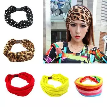 Vogue Hairband эластичная повязка для волос тюрбан повязка на голову аксессуары для волос эластичная 1 шт широкая женская повязка на голову для йоги dot темно-синий