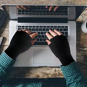 Vogue Hand Wrist Brace Компрессионные перчатки Перчатки без пальцев Поддержка облегчения боли в пальцах Медные волокна Перчатки для здоровья Перчатки для лечения артрита Компрессионная медь L