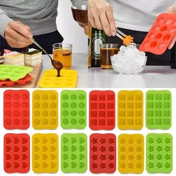 Vogue Ice Cube 12 сетка креативная силиконовая форма для торта в форме сердца круглая звезда кухонные аксессуары форма для желе 1 шт. квадратная форма для шоколада Round жёлтый