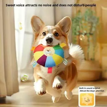 Vogue Interactive Durable With Straps Frisbee Toy Dog Toys Plush Toys For Dogs Pitch Pet Supplies Outdoor Squeaky Plush Training Chick