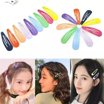 Vogue Kids Аксессуары для волос Головной убор Новые заколки для волос 2 шт. Яркие цвета Snap Waterdrop BB Clip. Заколки для девочек для женщин Заколки для волос Заколка для волос