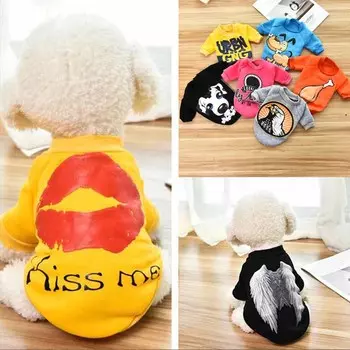 Vogue Милое пальто для чихуахуа Теплые товары для животных Пуловер Зимняя одежда для кошек и домашних животных с принтом щенка Толстовка с капюшоном Одежда для собак XL/9