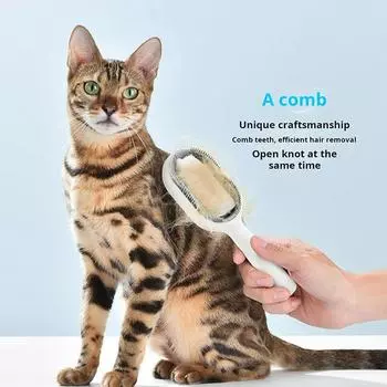 Vogue New Pet Cleaning Pet Brush Силиконовая двухсторонняя щетка для груминга Удаляет плавающие волосы Товары для животных Модернизированный многофункциональный в паре с салфетками Pink Short teeth