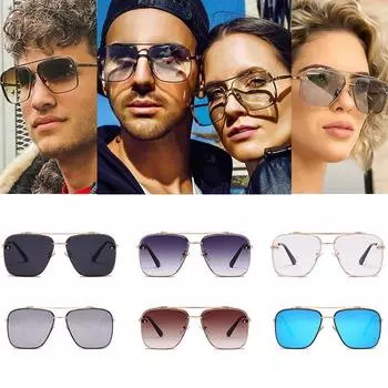 Vogue Pilot Driving 2022 Солнцезащитные очки Модные мужские солнцезащитные очки в стиле панк с градиентом Новые винтажные крутые очки Oculos для женщин Очки унисекс серебряный