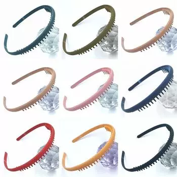 Vogue Расческа для волос Ленты для волос с зубцами Простые аксессуары для волос Яркие цвета Женский обруч для волос Morandi Color Мода Сплошной цвет Новое высокое качество темно-синий