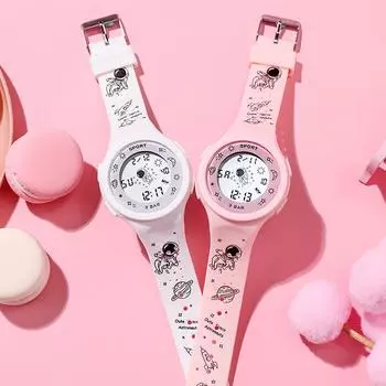 Vogue Shock Цифровые Водонепроницаемые Молодежные Часы G Открытый Светящийся Женские Наручные Часы Мужские Светодиодные Часы Студенческие Электронные Спортивные Космические Мода розовый