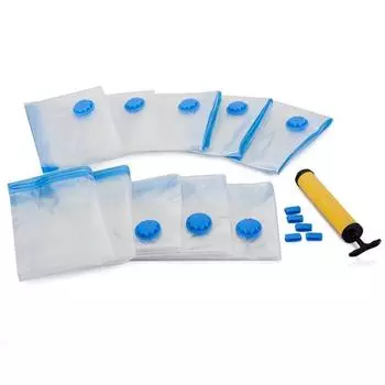 Vogue Space Saver Seal Saving Universal 9 Size Практичный ручной органайзер BagPump Сжатые вакуумные пакеты для хранения Прозрачный 1pc 30*35cm