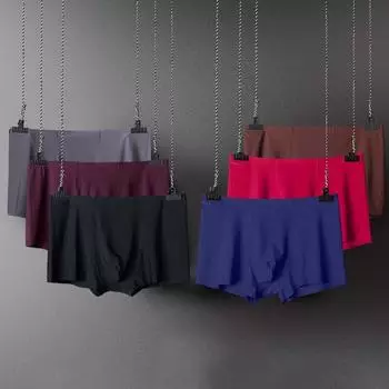 Vogue Spandex Seamless Высокое качество L-XXXL 1PC Боксеры Нижнее белье 3D Мужские антибактериальные шорты Роскошные популярные Ice Silk Горячая Распродажа XXXL