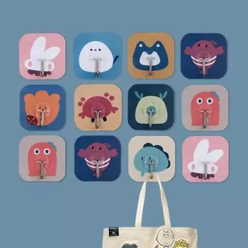 Vogue Stick On Hook Настенный крючок для штор Неприлипающий суперклеевой крючок Сверхпрочный бытовой крючок для наклеек Многофункциональный крючок для гвоздей Сильный самоклеящийся Transparent/5.7*5.7cm