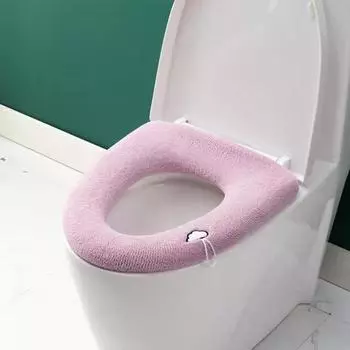 Vogue Туалетный коврик Бытовая подушка для сиденья Чехол для унитаза Универсальный толстый чехол для унитаза Стиральная машина для унитаза Моющаяся ванная комната Blue Grey/without handle rope