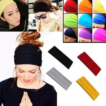 Vogue тюрбан, стрейч, новая повязка на голову, женские аксессуары для йоги, аксессуары для волос, повязка на голову для бегущих девушек, эластичная повязка на голову для тренировок, повседневная, мягкая, однотонная, широкая, 1 шт. белый