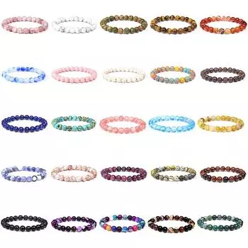 Vogue Unisex 8 mm Beads High Quality Bracelet Natural Energy Tiger Eye Bracelets Bangle Elastic Lazuli Men Women Jewelry Healing Polished Popular