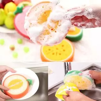 Vogue утолщенный милый фруктовый Shap Home living бытовые губки для мытья посуды мультфильм губка для протирания мощная дезактивация чистая многофункциональная кухня Strawberry