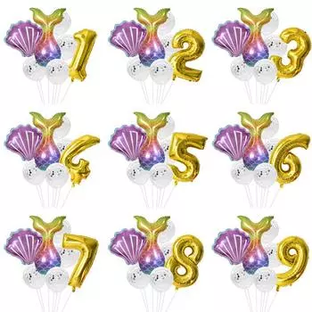 Vogue Высокое качество украшения для вечеринки в виде русалки 7 шт./лот детские популярные воздушные шары для вечеринки детский душ день рождения фольгированные шары набор воздушных шаров горячая распродажа 2 золотистый