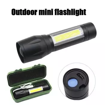 Vogue Высококачественные подарки Новое поступление USB T6 COB фонарик Тактический масштабируемый фонарик Портативная лампа для вечеринок Красивая светодиодная перезаряжаемая горячая распродажа 1