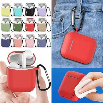 Vogue защитный чехол силиконовый брелок для наушников мягкий с крючком чехол противоударный защитный чехол для зарядки AirPods 2 противоударные аксессуары для AirPods