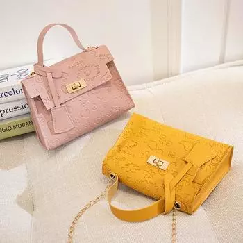 Vogue Женская сумка из искусственной кожи Модная сумка на плечо Женская сумка Ретро Женская сумка на ремне Оригинальная маленькая квадратная сумка Мини-сумка Многофункциональная розовый