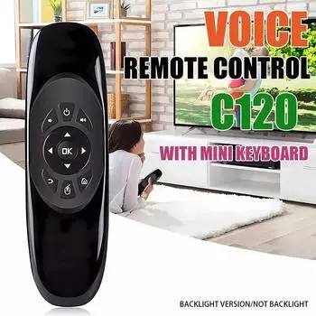 Voice Air Mouse C120 2.4G RF Smart Remote Control 7 Color Backlight Wireless Mini Keyboard для Android TV Box