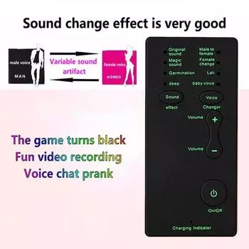 Voice Changer Микрофон 7 изменений звука Мобильный компьютер Планшет Драйверы не нужны Мужчина Женщина Девушка Ребенок Глубокий голос для звонков Онлайн-игры чёрный