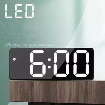 Voice Controlled Wall Clock Temperature Alarm Clock Night Mode Snooze 12/24H Anti-disturbance Function for You Clocks Tools Ring