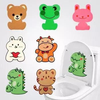 Войлочная наклейка с изображением мультфильма Самоклеящаяся наклейка для туалета Ванная комната Гостиная Аксессуары для дома Наклейка Медведь Лягушка Кролик Дезодорант Дезодорант Наклейка Bear