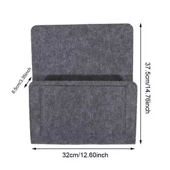 Войлочная подвесная сумка для хранения, многоцелевой однотонный простой удобный органайзер для прикроватного дивана, дивана, телевизора, пульта дистанционного управления, стола, держателя аксессуаров One Size темно-серого